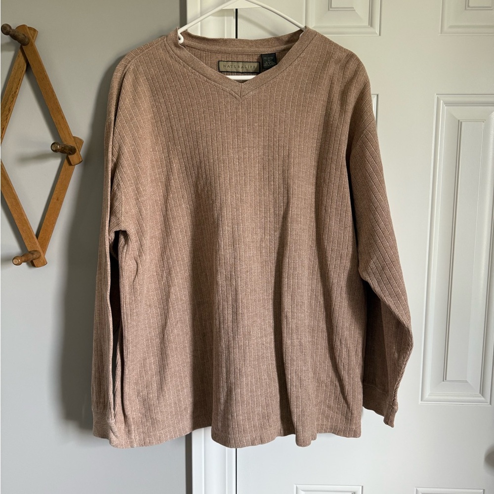 Men's V-Neck Sweater - Tan